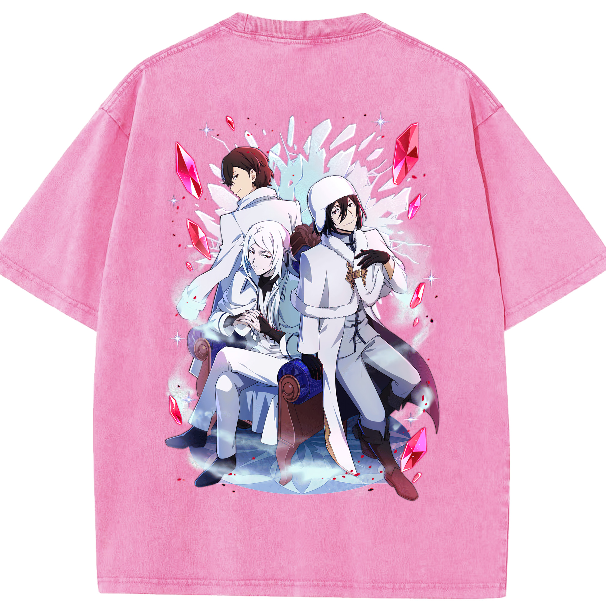 （画像用） 文豪ストレイドッグス Bungo Stray Dogs 綿100% ヴィンテージ風 半袖Tシャツ（背面プリント）